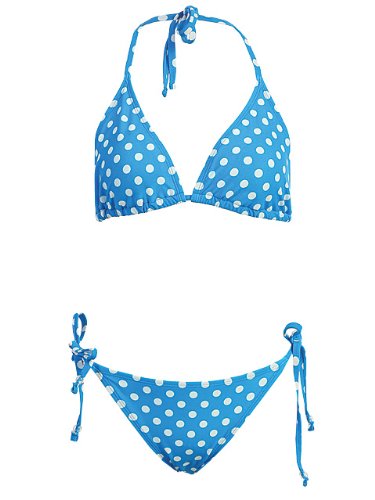 2  Pc. Ladies Blue White Dot Swimwear